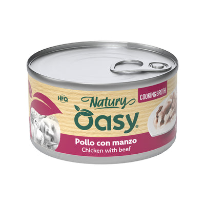 Lattina Oasy Wet Cat Natury Cooking Broth pollo manzo 85 g per gatti adulti