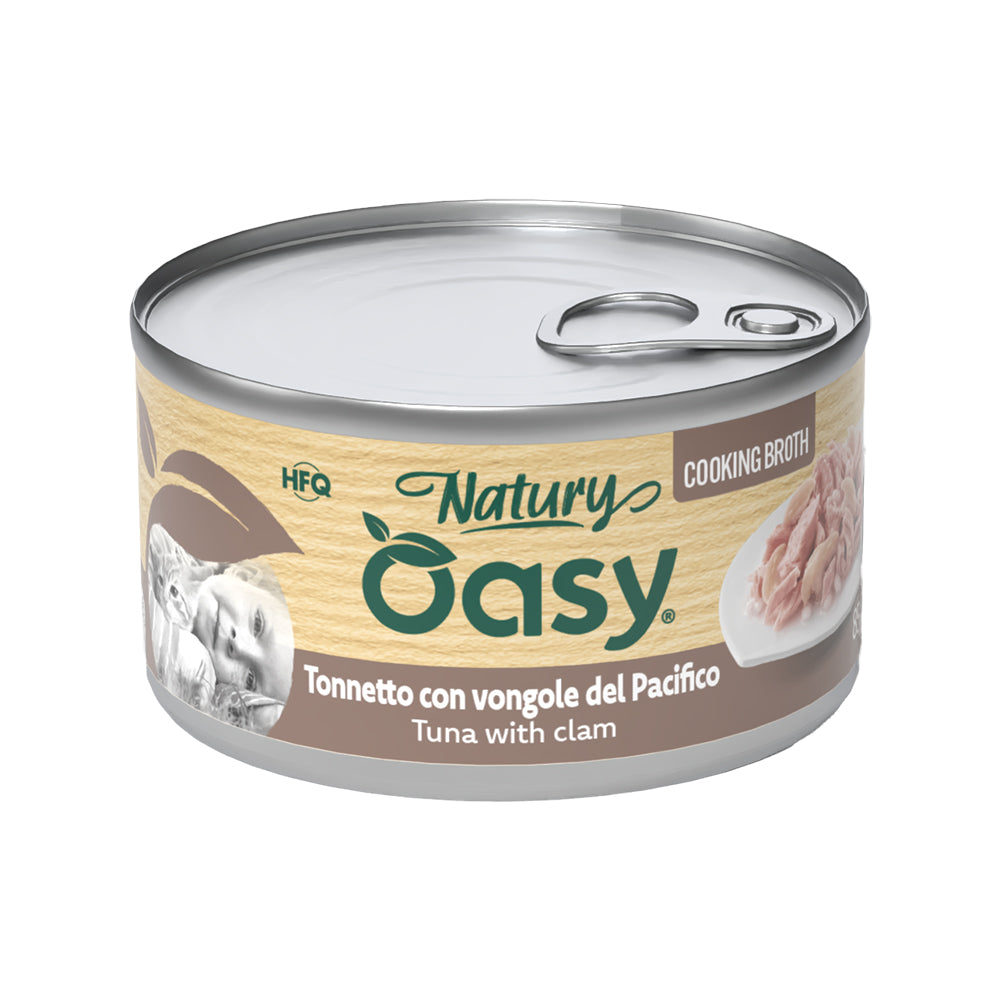 Lattina Oasy Natury Cooking Broth tonnetto e vongole per gatti adulti, 85 g