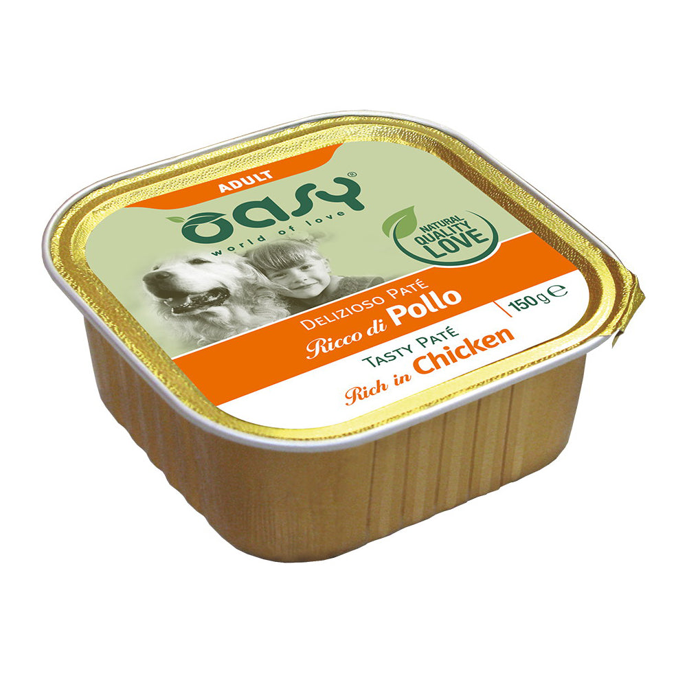 Vaschetta Oasy Delizioso Paté per Cani Adult Pollo Senza Cereali 150 g