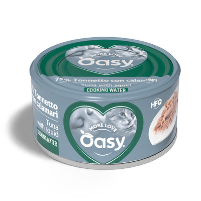 Lattina Oasy More Love alimento umido per gatti tonno con calamari 70 g