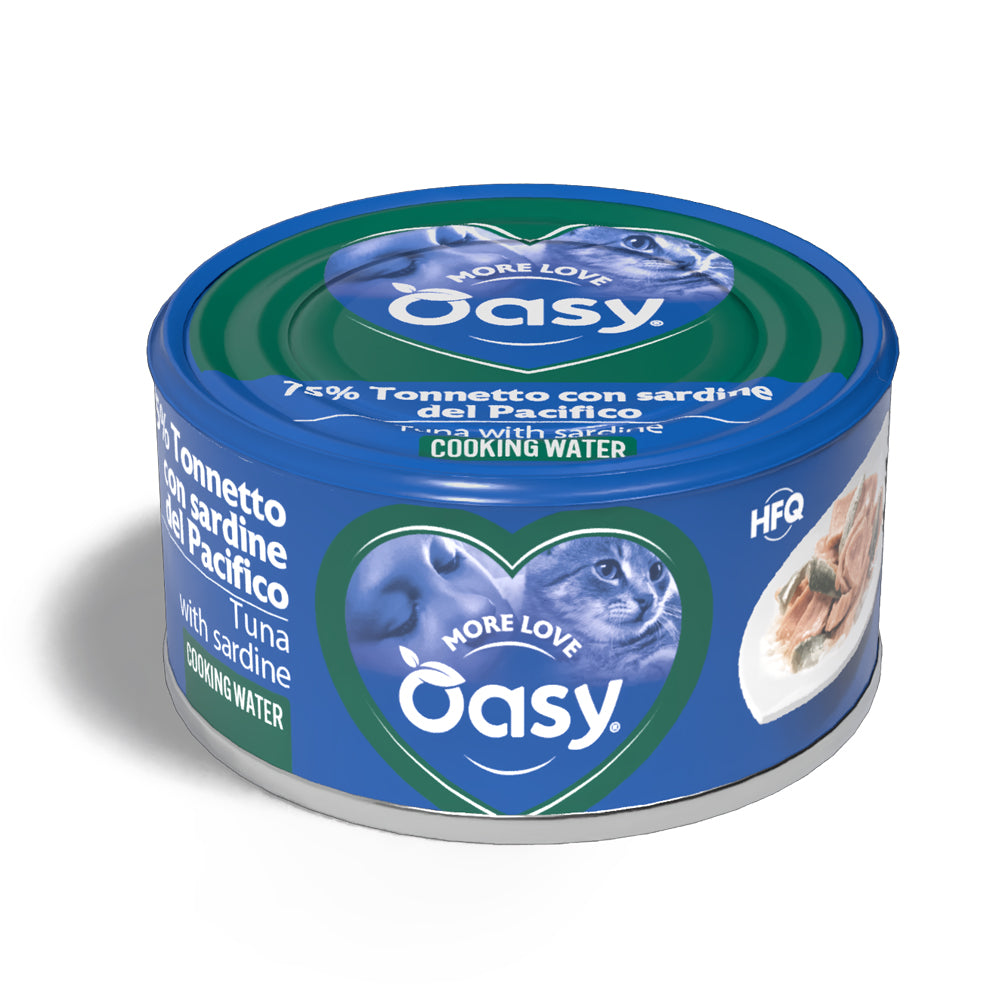 Lattina Oasy More Love tonno con sardine per gatti adulti, 70 g