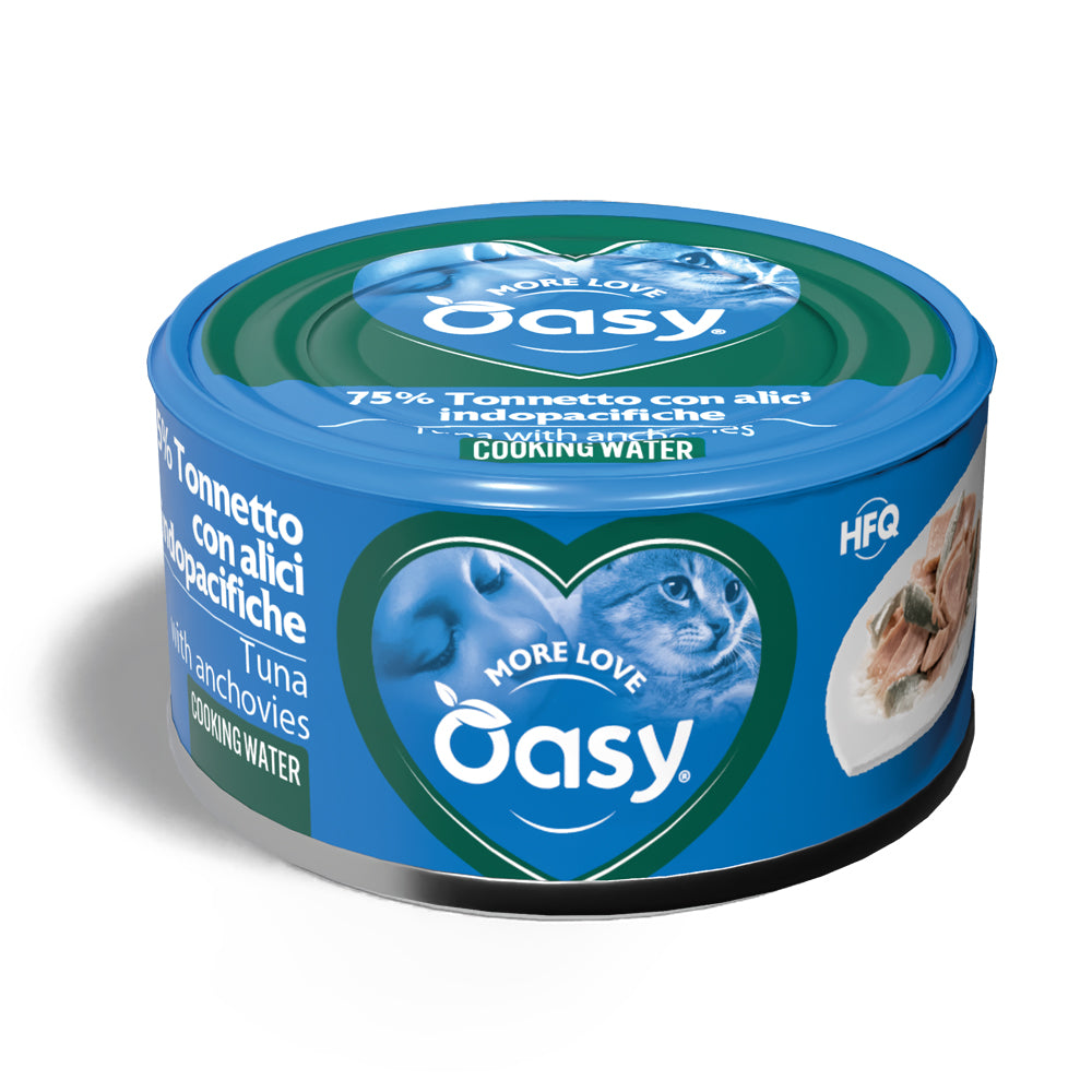 Lattina Oasy Wet Cat tonno con alici indopacifiche per gatti adulti, 70 g