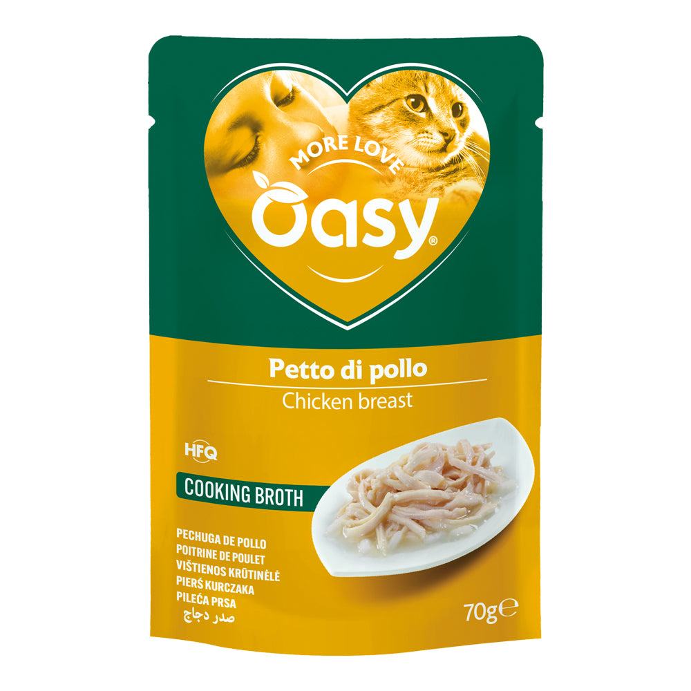 Busta Oasy Wet Cat More Love petto di pollo 70 g per gatti adulti
