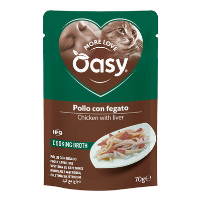 Busta Oasy More Love alimento umido per gatti pollo con fegato 70 g