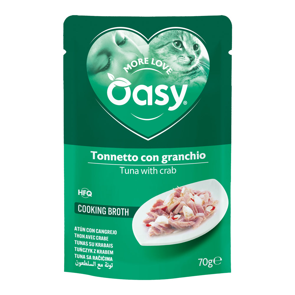 Busta Oasy Wet Cat More Love tonno e granchio 70 g per gatti adulti