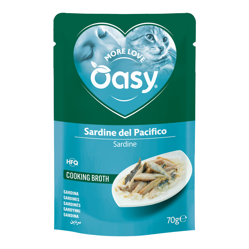 Busta Oasy Wet Cat sardine Pacifico 70 g alimento umido complementare gatti adulti