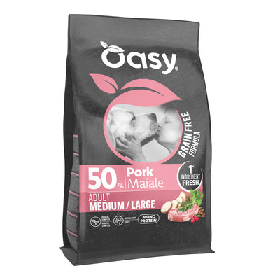 Mangime secco Grain Free per cani adulti taglia media e grande con maiale fresco, 2 kg