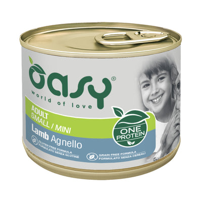 Lattina di mangime umido Oasy Wet Dog One per cani small e mini con agnello, 200 g