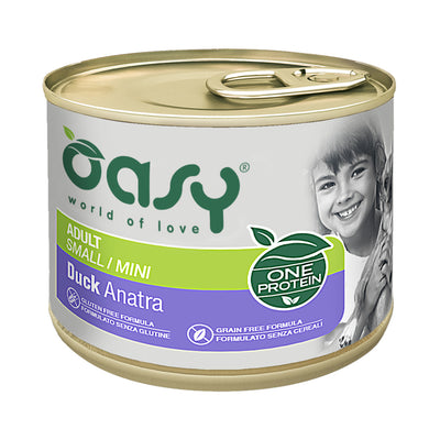 Mangime umido Oasy Wet Dog ONE per cani adulti small anatra lattina 200 g