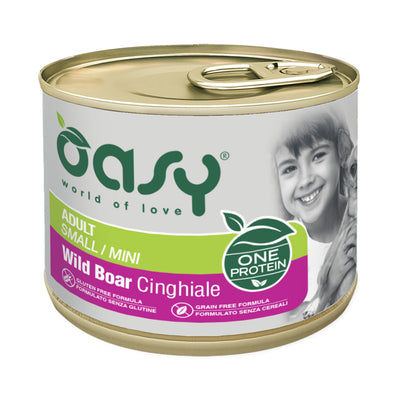 Mangime umido Oasy Wet Dog ONE per cani adulti small mini cinghiale lattina 200 g