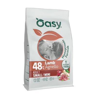Mangime secco Oasy Monoprotein per cani mini agnello 2 kg, ricetta Grain Free