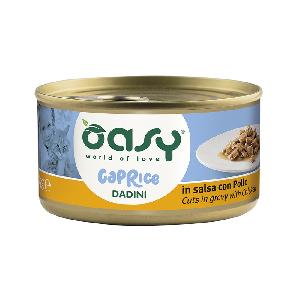 Oasy Wet Cat CAPRICE - Dadini con POLLO Lattina 85 gr