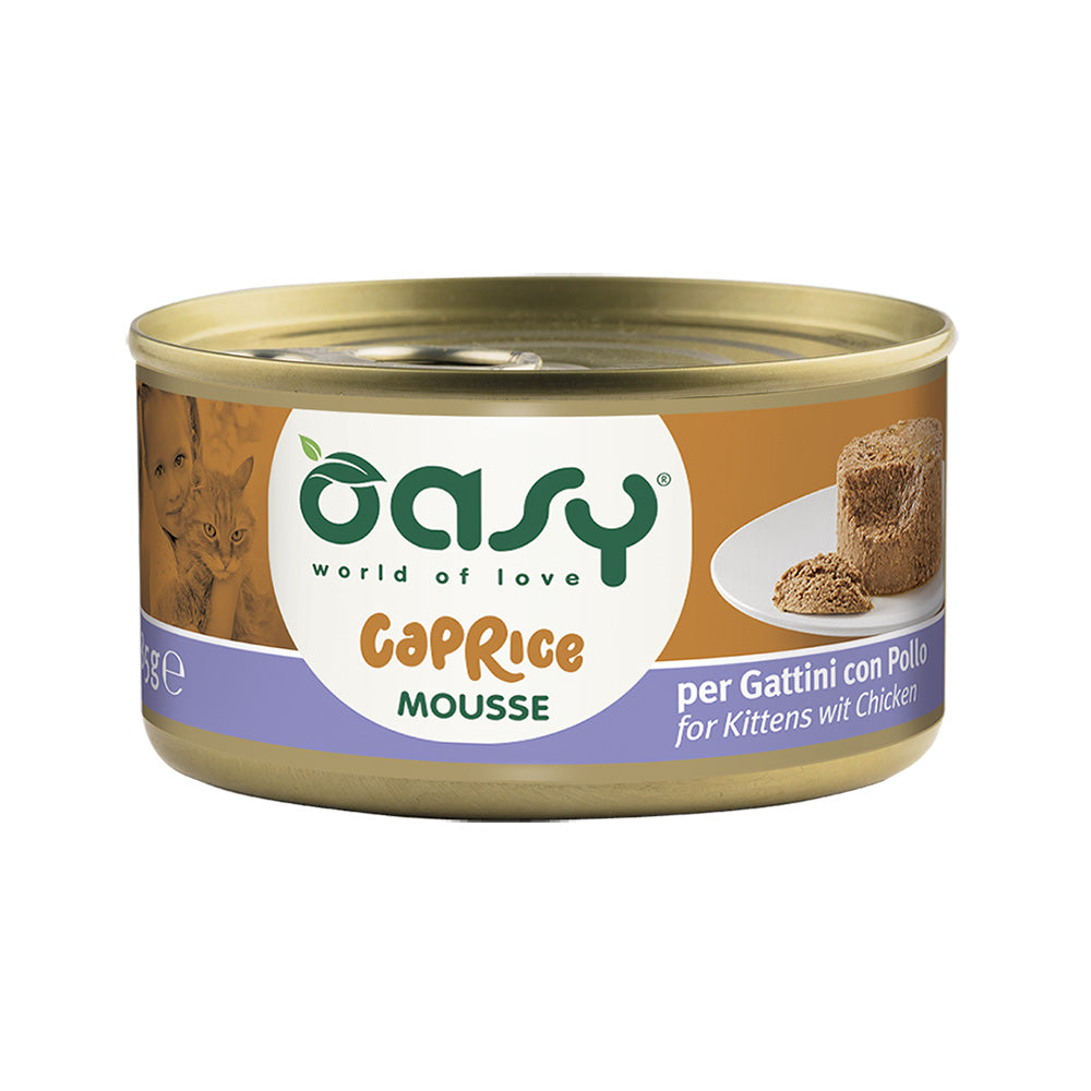 Oasy Wet Cat CAPRICE - Mousse per GATTINI con POLLO Lattina 85 gr