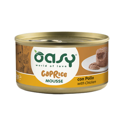 Mousse di pollo per gatti adulti Oasy Caprice in lattina da 85 g