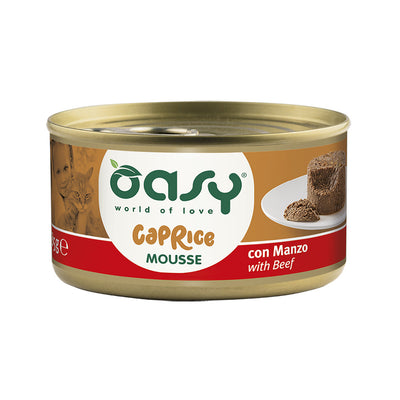 Oasy Wet Cat Caprice mousse manzo lattina 85 g per gatti adulti