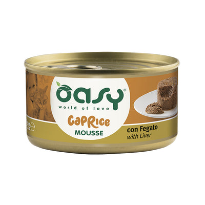 Oasy Wet Cat Caprice Mousse con Fegato lattina 85 g alimento umido per gatti adulti