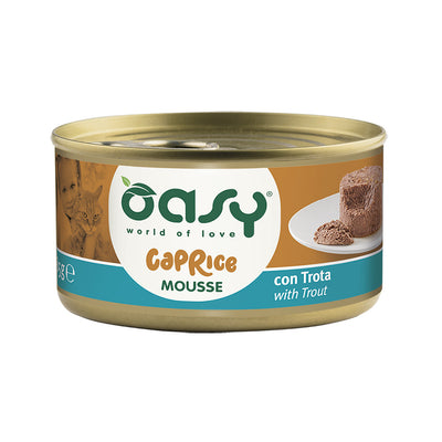 Mousse per gatti adulti Oasy Wet Cat Caprice con trota in lattina 85 g