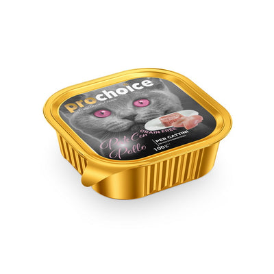 Paté ProChoice con pollo per gattini in vaschetta da 100 g, alimento umido completo
