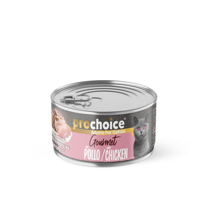 Bocconcini di pollo in gelatina ProChoice Gourmet per gattini, lattina 85 g