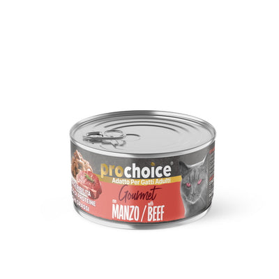Gourmet bocconcini con manzo in gelatina per gatti adulti, lattina 85 g