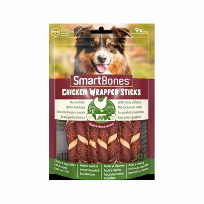 Snack per cani SmartBones pollo avvolto senza rawhide, confezione da 9 pezzi