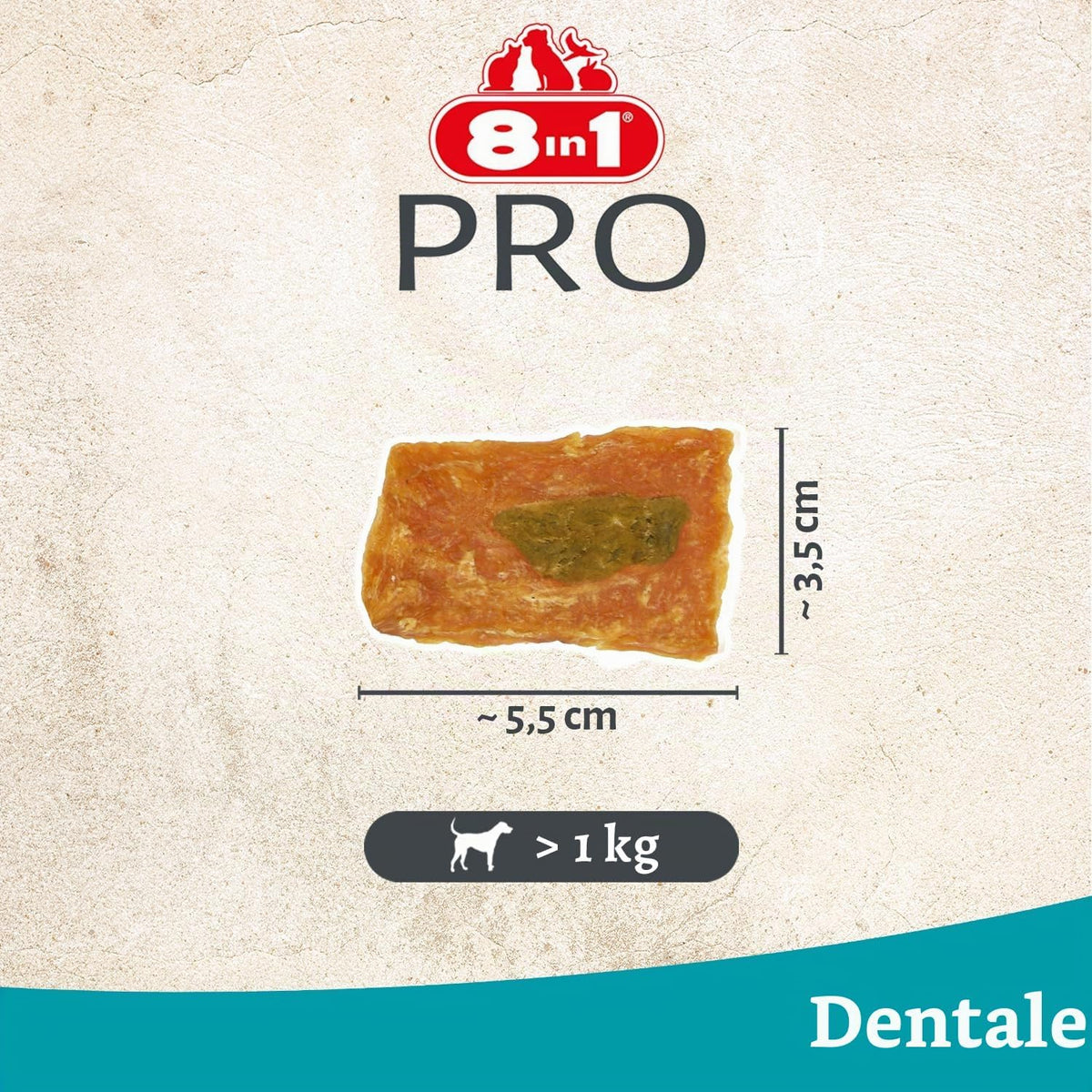 8in1 Fillets Pro Dental S 80 g snack dentale per cani per la routine di igiene orale