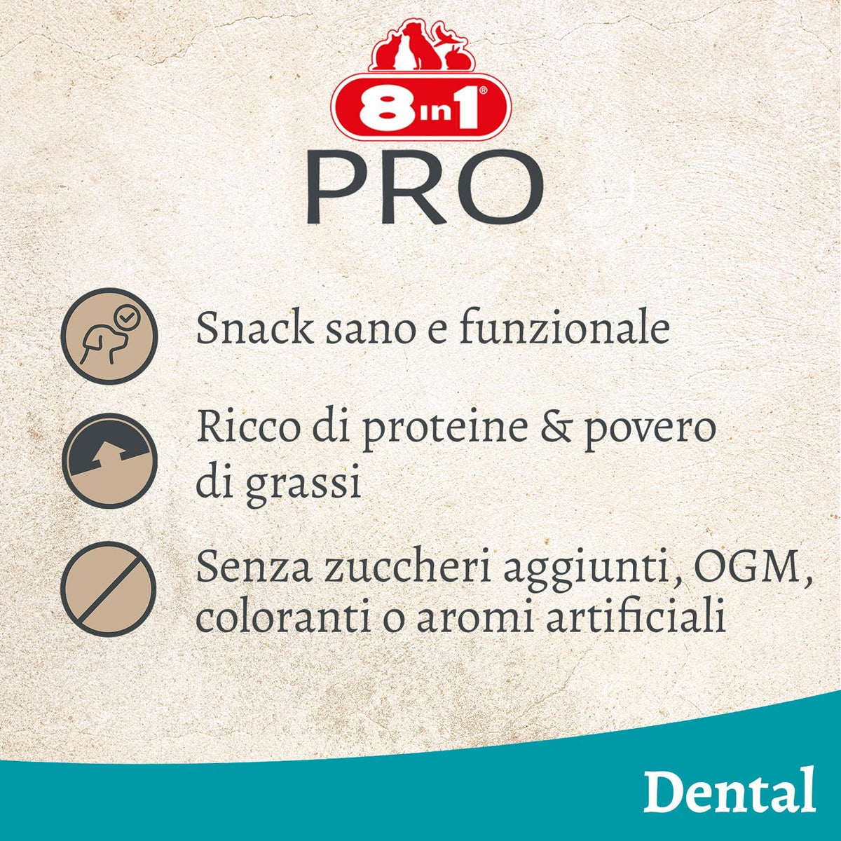 8in1 Fillets Pro Dental S 80 g snack dentale per cani per la routine di igiene orale
