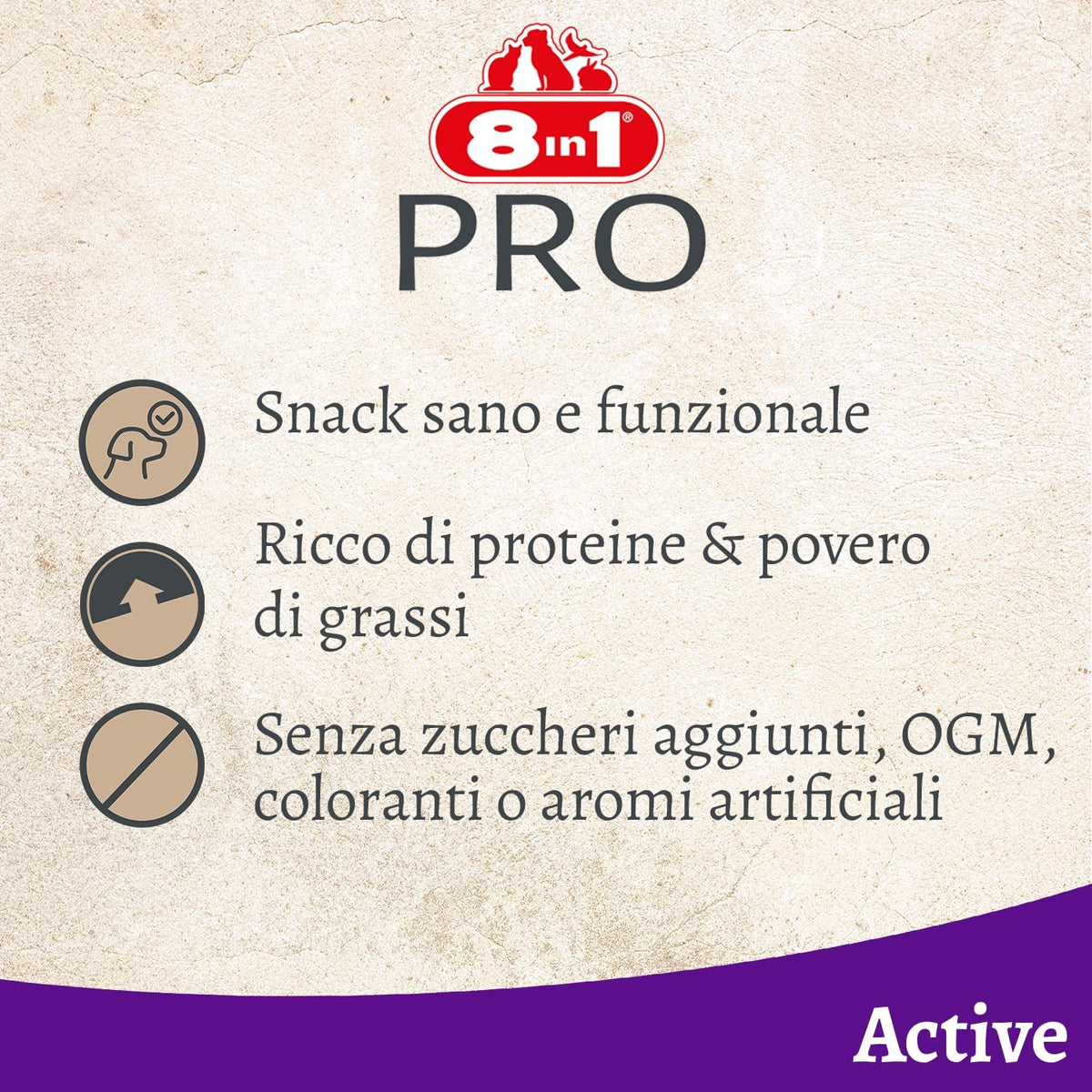 8in1 Fillets Pro Active S 80 g snack per cani formato piccolo