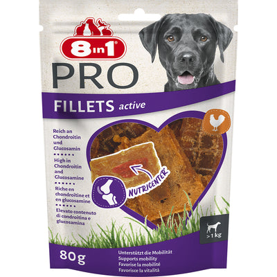 8in1 Fillets Pro Active S 80 g snack per cani formato piccolo