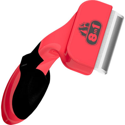 Spazzola cardatore deshedder 8in1 per cane medium, 67 mm, con impugnatura ergonomica antiscivolo