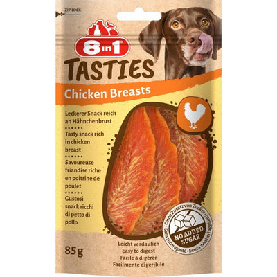 Snack 8in1 Tasties petto di pollo avvolto in merluzzo per cani, confezione 85 g