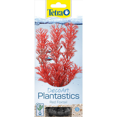 Pianta decorativa artificiale Red Foxtail con foglie pennate rosso vivo per acquario