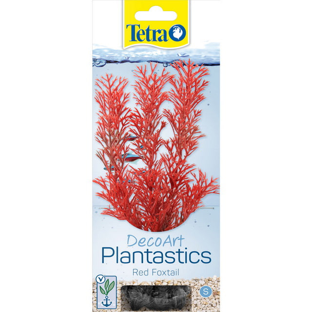 Pianta decorativa artificiale Red Foxtail con foglie pennate rosso vivo per acquario