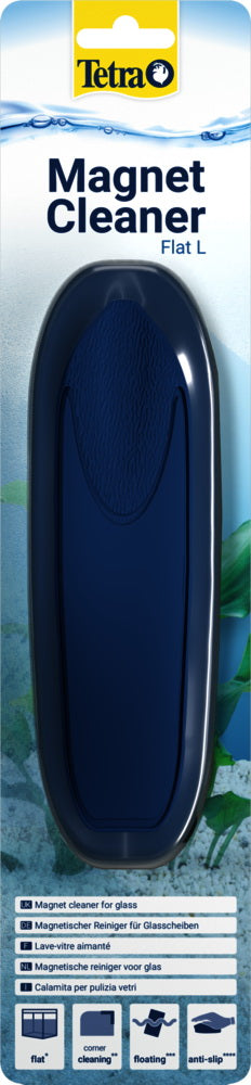 Puliscivetri magnetico Tetra Flat L per acquari, con parte galleggiante e superficie antiscivolo ergonomica