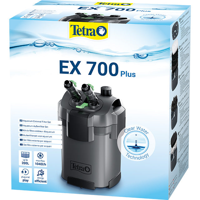 Filtro esterno Tetratec EX 700 Plus per acquario 100-200 litri con materiali filtranti e valvole regolabili