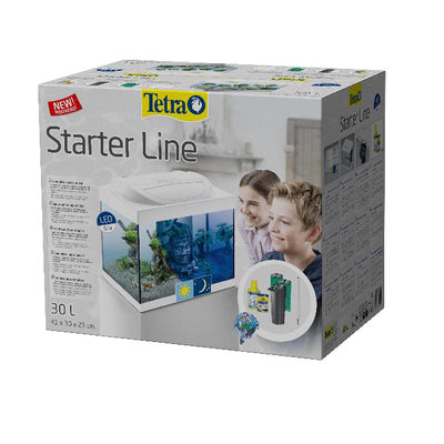 Acquario Starter Line LED Day Lunar Bianco Tetra completo con filtro EasyCrystal e illuminazione giorno notte