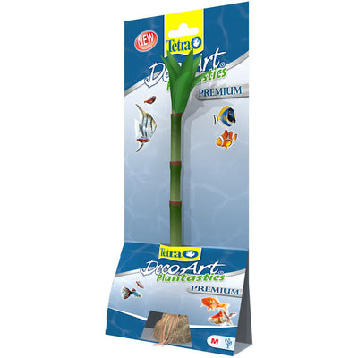 Pianta decorativa bamboo asiatico per acquari e terrari, altezza 24 cm, con fogliame naturale