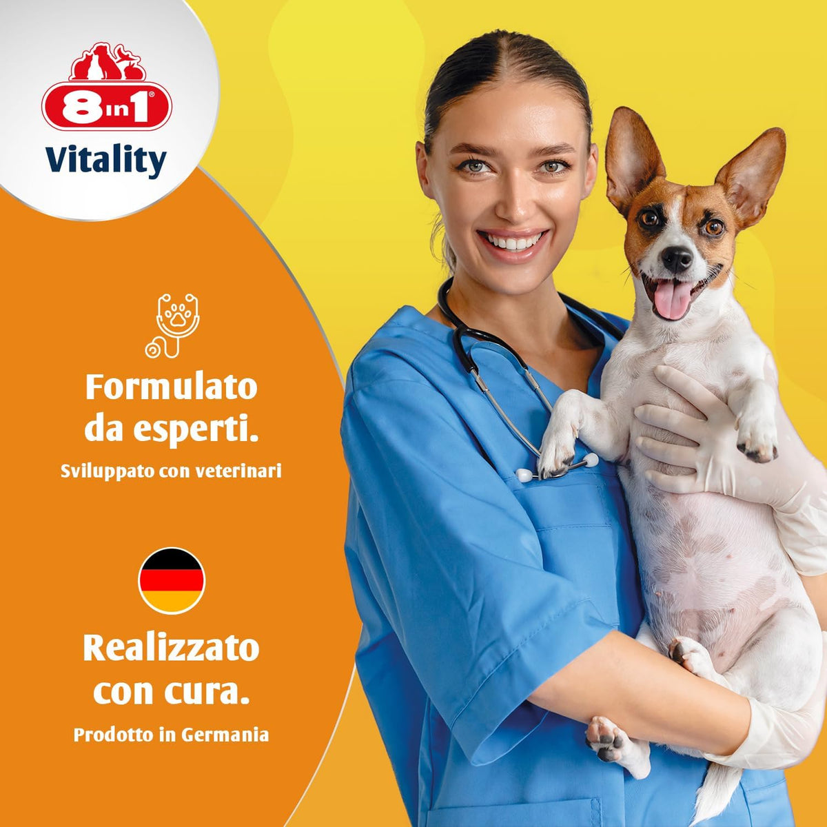Pastiglie multivitaminiche 8in1 per cani adulti, barattolo da 70 compresse