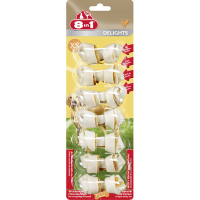 Snack masticabile 8in1 Delights per cani con pollo e pelle bovina resistente
