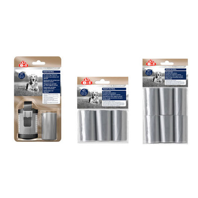Dispenser 8in1 per sacchetti igienici cane con cinturino regolabile, catarifrangenti e 2 refill inclusi