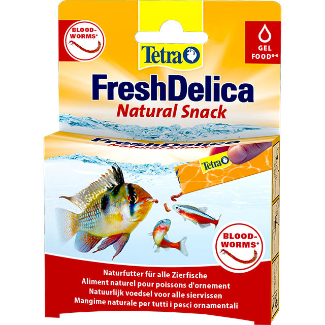 Mangime in gelatina Tetra Freshdelica Chironomus per pesci d'acquario, 48 g