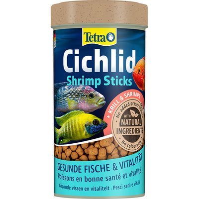Mangime in sticks per ciclidi con gamberetti liofilizzati, confezione da 250 ml