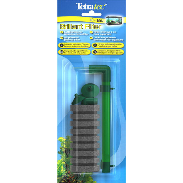 Filtro interno ad aria Tetra Brillant con cartuccia spugnosa per acquari fino a 100 litri