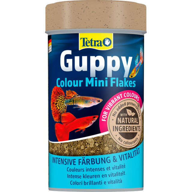 Mangime in fiocchi Tetra Guppy Colour per guppy e pesci ovovivipari, 100 ml