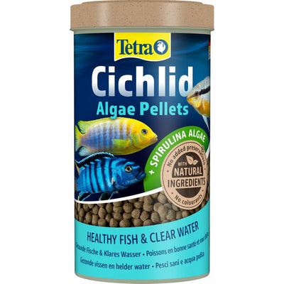 Mangime in pellet Tetra Cichlid Algae per ciclidi con Spirulina, 500 ml