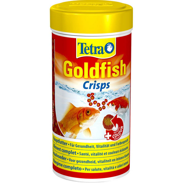 Mangime in crisps Pro Tetra per pesci rossi, 250 ml, con anello rosso e macchie gialle di Krill