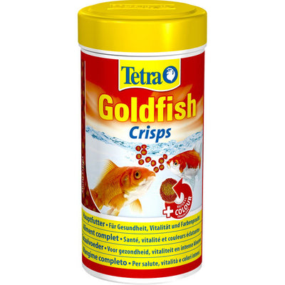 Mangime in crisps Pro Tetra per pesci rossi, 250 ml, con anello rosso e macchie gialle di Krill
