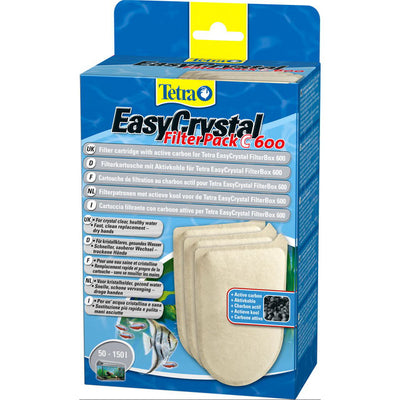 Cartuccia filtrante Tetra EasyCrystal FilterPack 600C con carboni attivi e striscia Timestrip per acquario