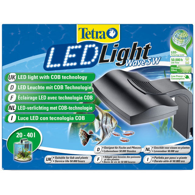 Illuminazione LED Tetra Wave 5W per acquari 20-40 litri con tecnologia COB e temperatura 6.500K