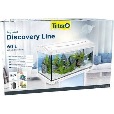 Acquario AquaArt LED Tetra 60 litri bianco con illuminazione LED integrata e filtro incluso